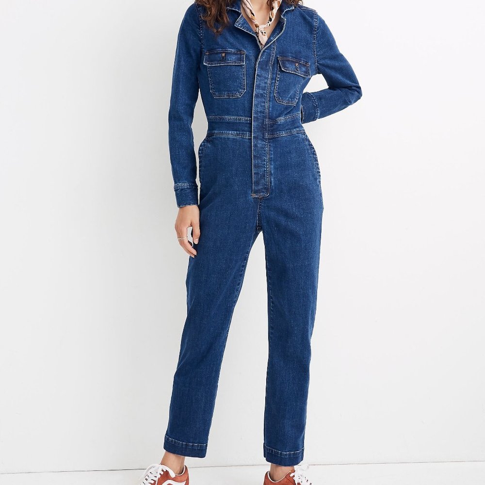 Madewell denim slim coverall jumpsuit